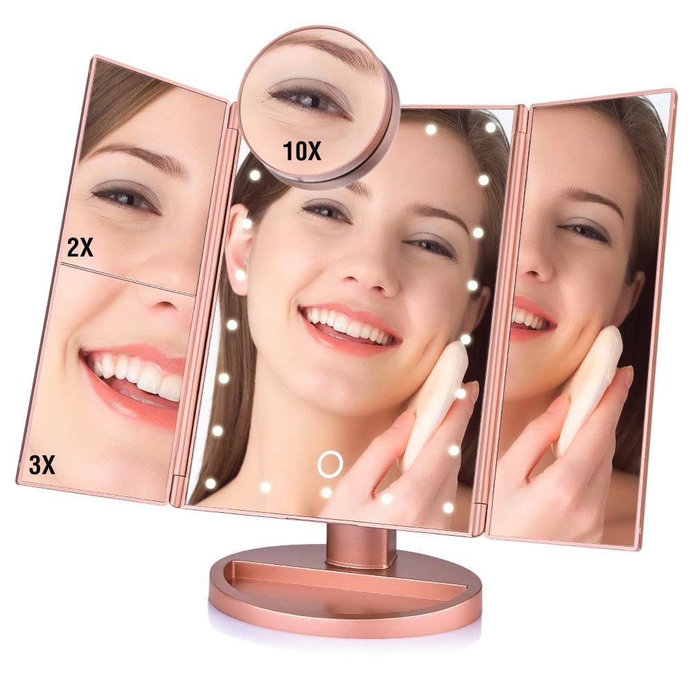摺疊式LED燈觸控梳妝鏡